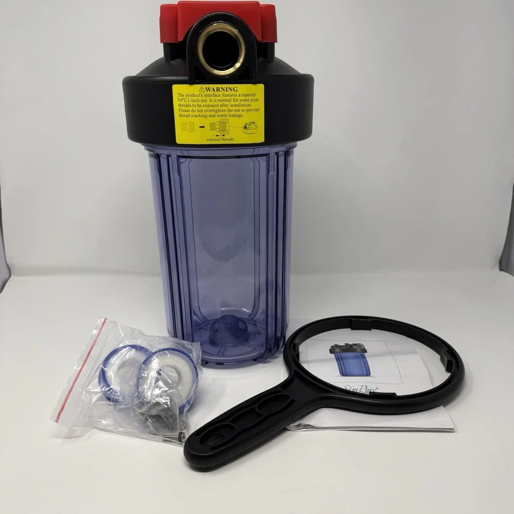 SimPure Whole House Water Filter Housing 1045 Clear Carbon Filter 1